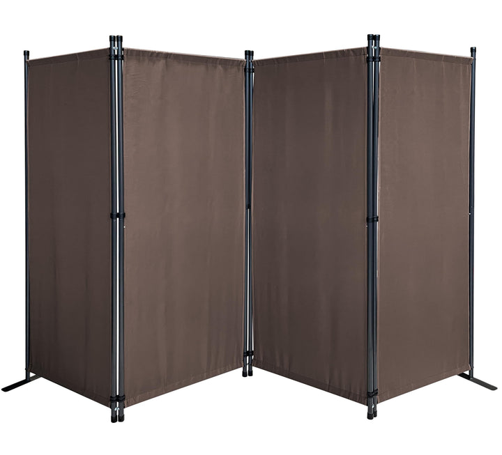 QUICK STAR Paravent 4 Teilig 165 x 220 cm Stoff Raumteiler Trennwand Balkon Sichtschutz Stellwand Fa