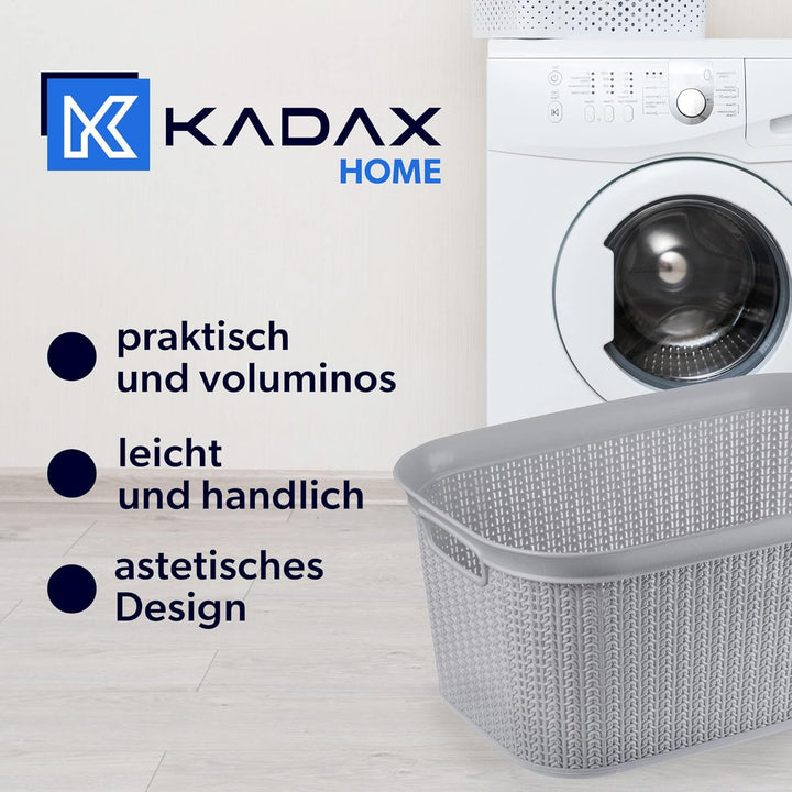 KADAX Wäschekorb, multifunktionaler Korb, 27 L, Wäschetruhe aus Kunststoff, Aufbewahrungskorb, Wäsch