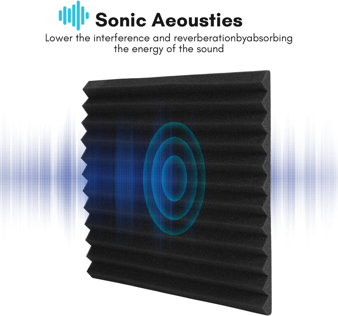 24 Stück Akustikschaumstoff Noppenschaumstoff für effektive Schalldämmung – Selbstklebende Schallsch