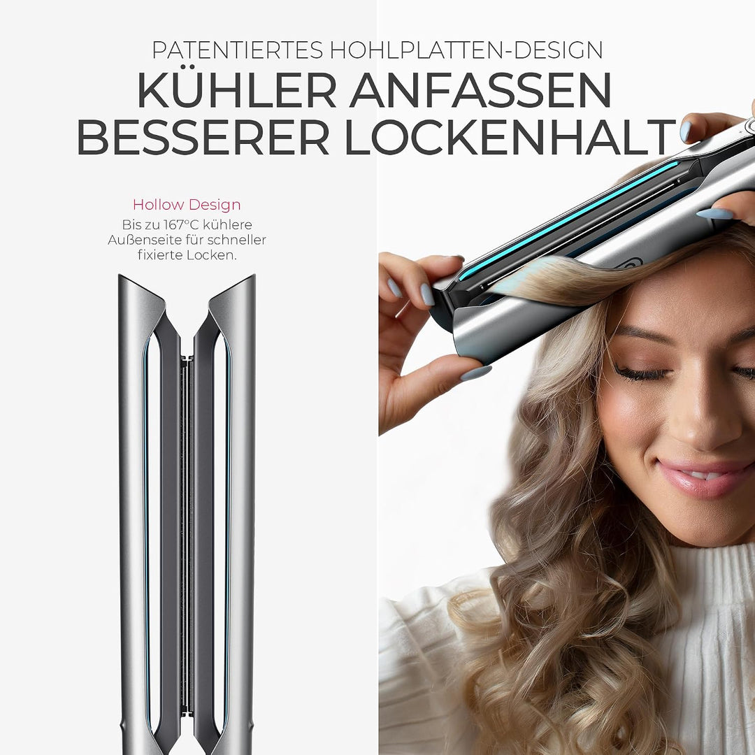 TYMO Glätteisen Haarglätter – Glätten in einem Zug &amp; Lockenstyling, 25 mm Platten, 3× Sanfteres Glei