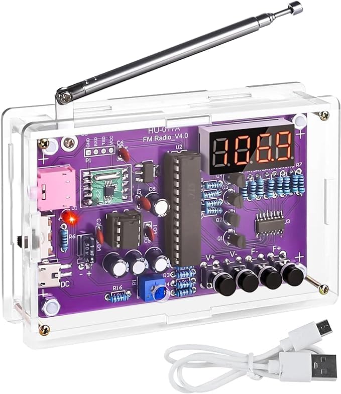 FM Radio Kits, DIY Elektronik Löt Bausatz Radio Modul, FM 87-108 MHz Lötübungs Kit Drahtloser Empfän