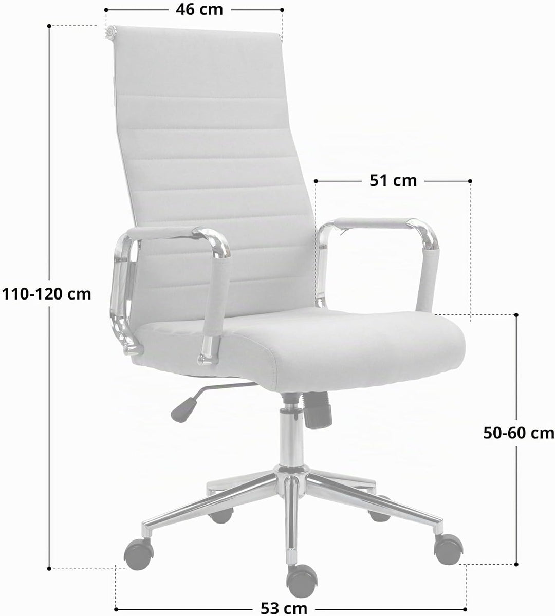 SVITA Elegance Comfort Bürostuhl Kunstleder weiss Schreibtischstuhl Drehstuhl Weiss Kunstleder