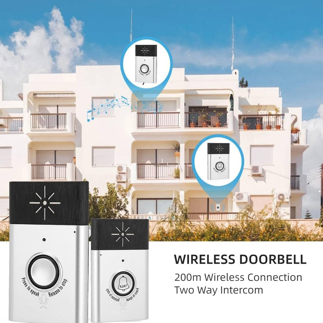 Garsent Wireless Gegensprechanlage Türklingel, Funk Türklingel Kabellose Hausklingel mit 200m Reichw