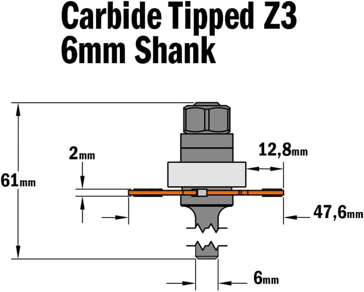 CMT ORANGE TOOLS 722.320.11A - SCHLITZFRÄSER M/ANLAUFLAGER S=6 D=47.6X2