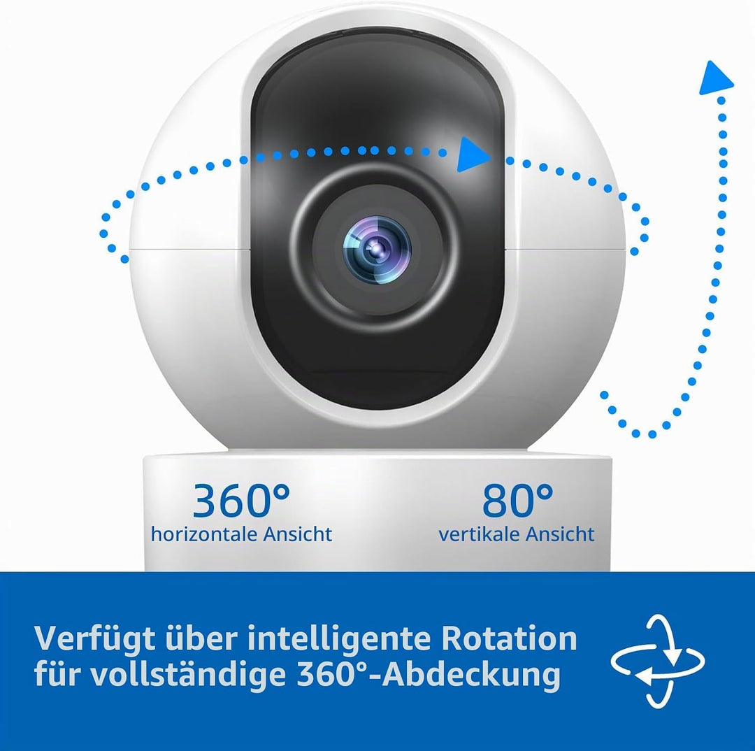 XNY 2MP Tuya Smart Life Sicherheit Kamera, 1080P HD Pan Tilt WLAN Haus Überwachungskamera, Zwei-Wege