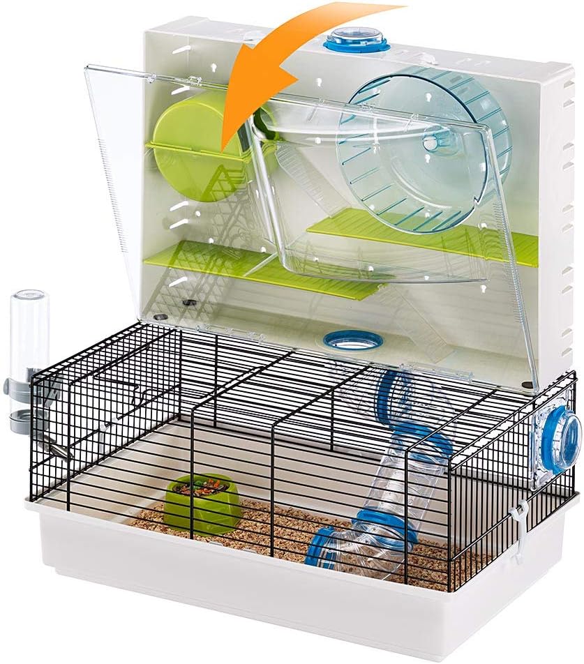 Ferplast Hamsterkäfig, OLIMPIA Nagerkäfig, Kleintierkäfig, Hamsterzubehör inklusive, 46 x 30 x h 54