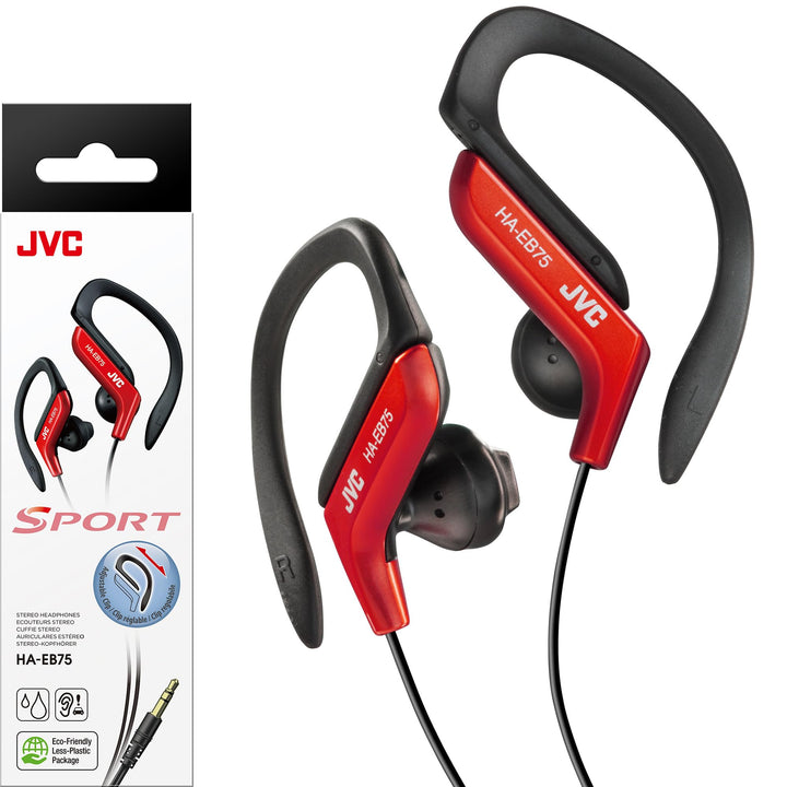 JVC HAEB75R Sportkopfhörer mit Clip, Rot