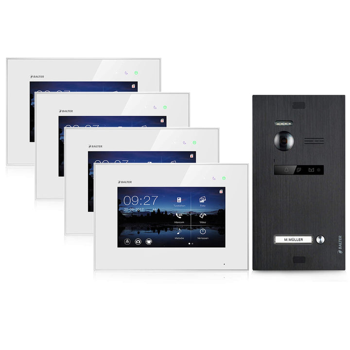 Balter EVO Video Türsprechanlage ✓ Touchscreen 7 Zoll Monitor ✓ 2-Draht Bus ✓ Türstation für 1 Famil
