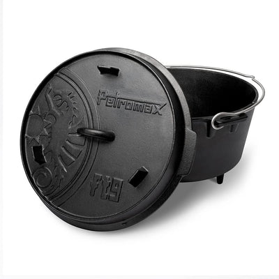 Petromax Feuertopf (Dutch Oven) Set´s (FT9, planer Boden) | Original Gusseisen | mit Deckelheber und