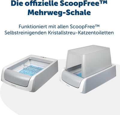 PetSafe ScoopFree Mehrweg-Katzenstreu-Schale mit Nicht Klumpendem Kristallstreu + 2 zusätzliche Kris
