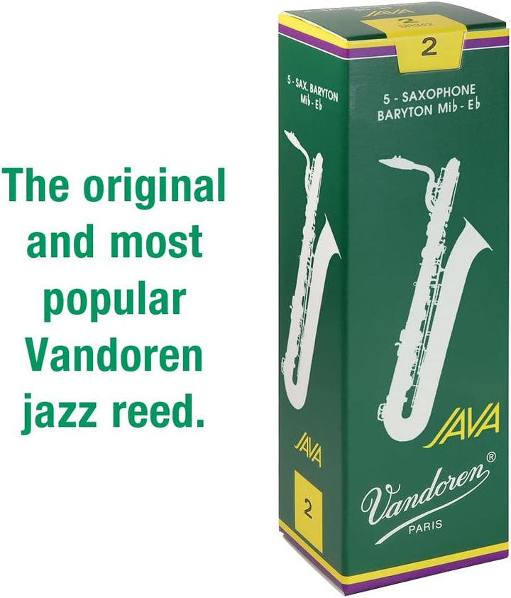 Vandoren SR342 Blätter für Bari-Saxophon, Stärke 2, 5 Stück Stärke, 2, Stärke, 2