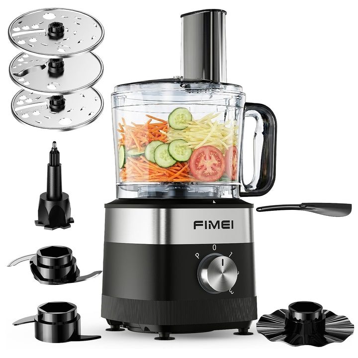 FIMEI Küchenmaschine 800W, 3 Geschwindigkeiten & Pulsfunktion, 1,5L Zerkleinerer, Teigkneter, Raspel