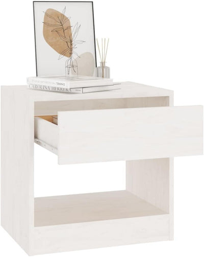 homiuse 40x31x40 cm Nachttische Weiss NachtkäStchen Night Stand Schubladen Schubladenbox Holz Bedsid