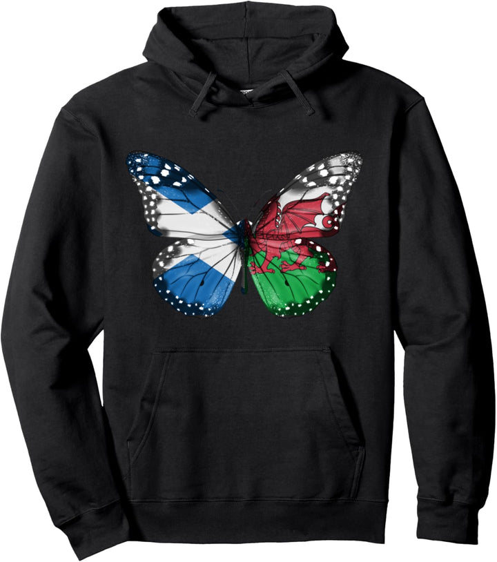 schottische Flagge mit walisischer Flagge Pullover Hoodie