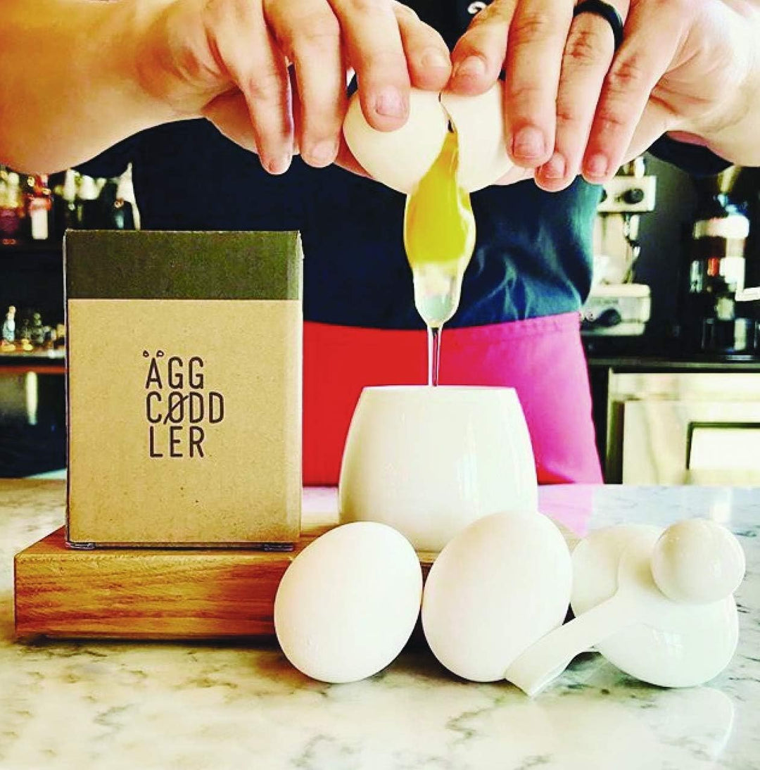 AggCoddler Porcelain and Silicone Egg Boiler for Easy Cooking - Microwave & Dishwasher Safe - Steam,