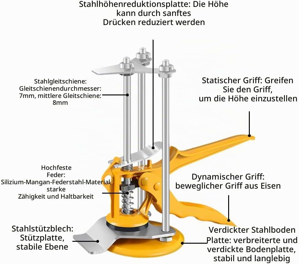 Geoyien Höhenversteller für Fliesen, Präzisions-Locator, Handheld Jack, robust und langlebig, geeign
