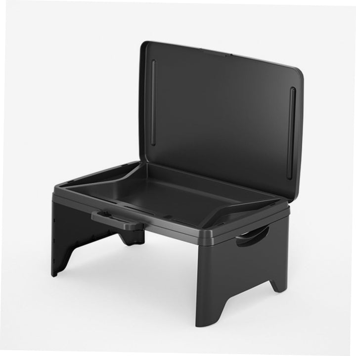 DOITOOL Tragbarer Faltbarer Betttisch aus Pp mit Integriertem Stauraum Schlankes Schwarzes Design fü