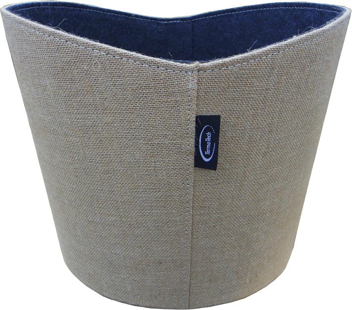 Holzkorb aus Jute beige und Filz grau rund von TermaTech