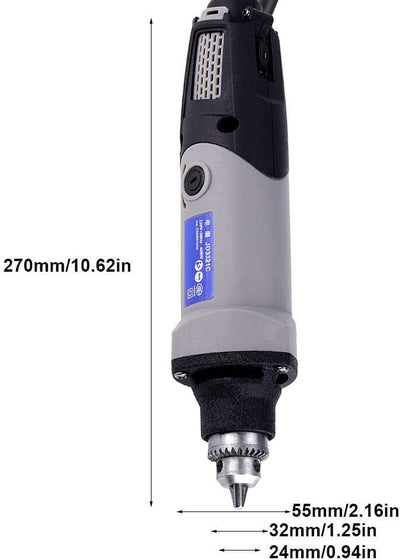 Uadme 400W Stabschleifer Geradschleifer, 6 Stufen Variable Drehzahl 0-28000r/min Mini Bohrmaschine R