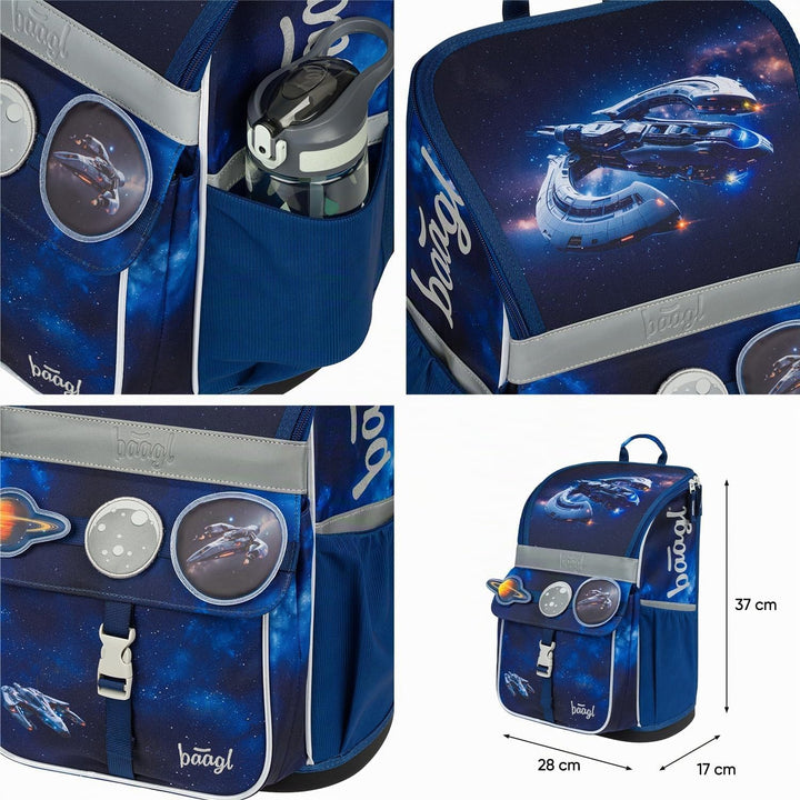 Baagl Schulranzen Jungen Mädchen Set 5 Teilig (Zippy Schultasche für 1. Klasse, Mäppchen, Turnbeutel
