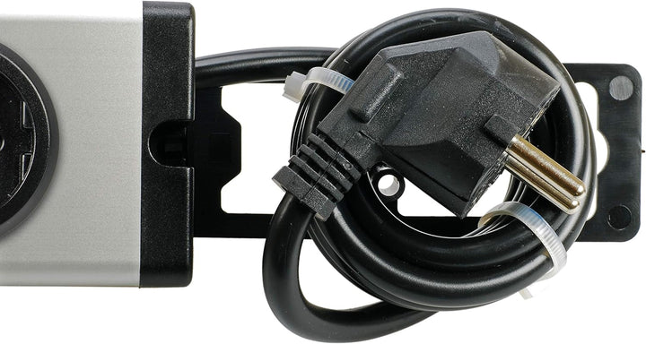 EHMANN Aluminium Steckdosenleiste 0616x0g048001 Master/Slave pro, 4fach, 1x USB-C 18W, 1,5m Zuleitun