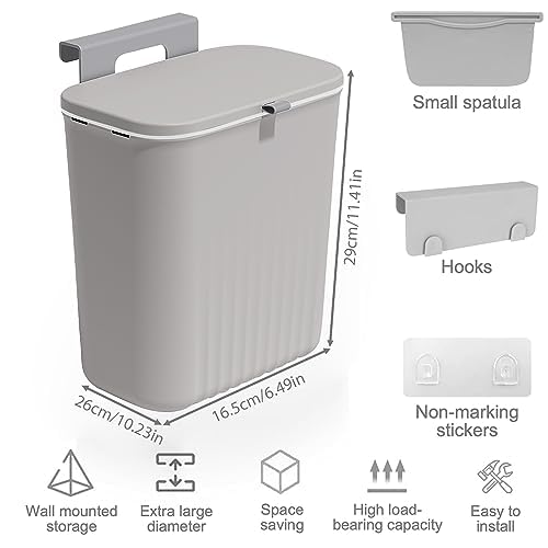 Komposteimer für Küche,Küchenabfalleimer,9L Mülleimer Camping,Hängender Mülleimer Küche mit Deckel f
