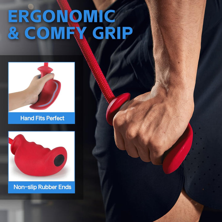 HXD-ERGO Trizeps Bizeps Seil Ergonomisches Griffe, Trizepsseil Gedrehtes Seil Bizeps Trizepstau zum