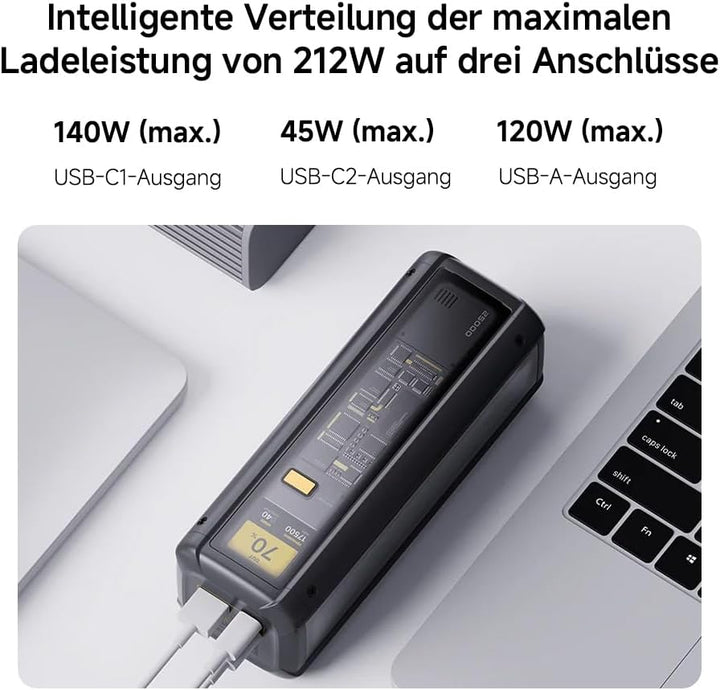 Xiaomi 212W HyperCharge Power Bank 25000mAh – Hochleistungs-Powerbank mit 140W Schnellladefunktion u