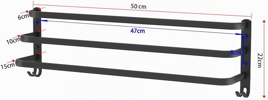 HONPHIER Handtuchhalter Bad 3 Tier Handtuchstange Badezimmer Aluminium Wand-handtuchhalter Handtuchh