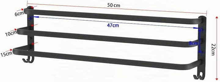 HONPHIER Handtuchhalter Bad 3 Tier Handtuchstange Badezimmer Aluminium Wand-handtuchhalter Handtuchh