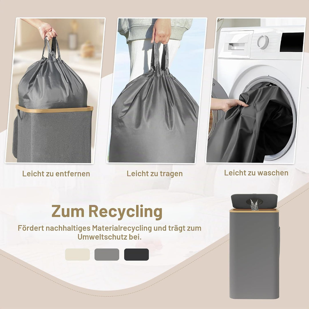 YOUDENOVA 100L Pfandflaschen Sammelbehälter mit Deckel, Geruchsdicht, Recyclingbehälter mit waschbar