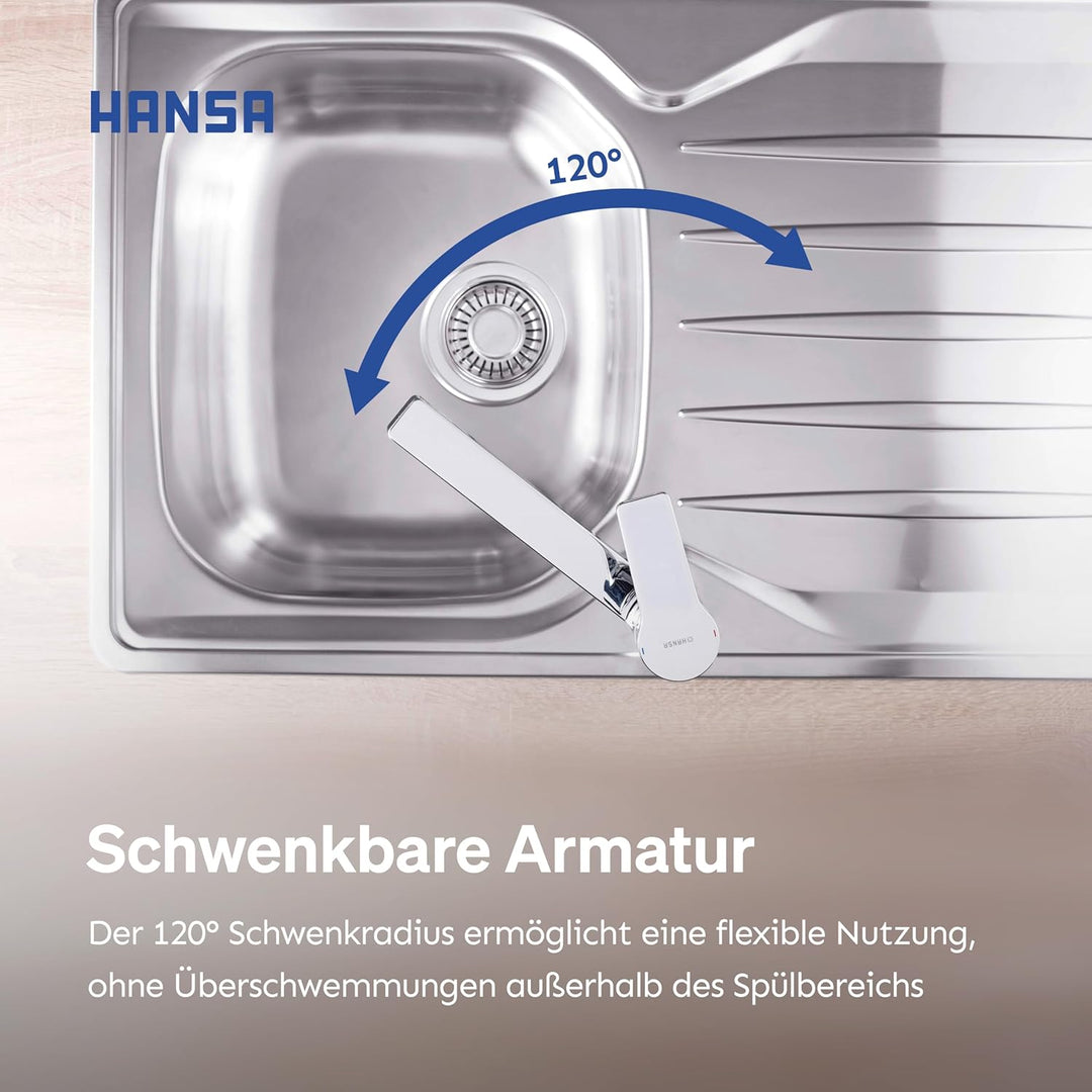 Hansa 09142283 Spültisch-Einhand-Einlochbatterie Hansatwist 0914, verchromt