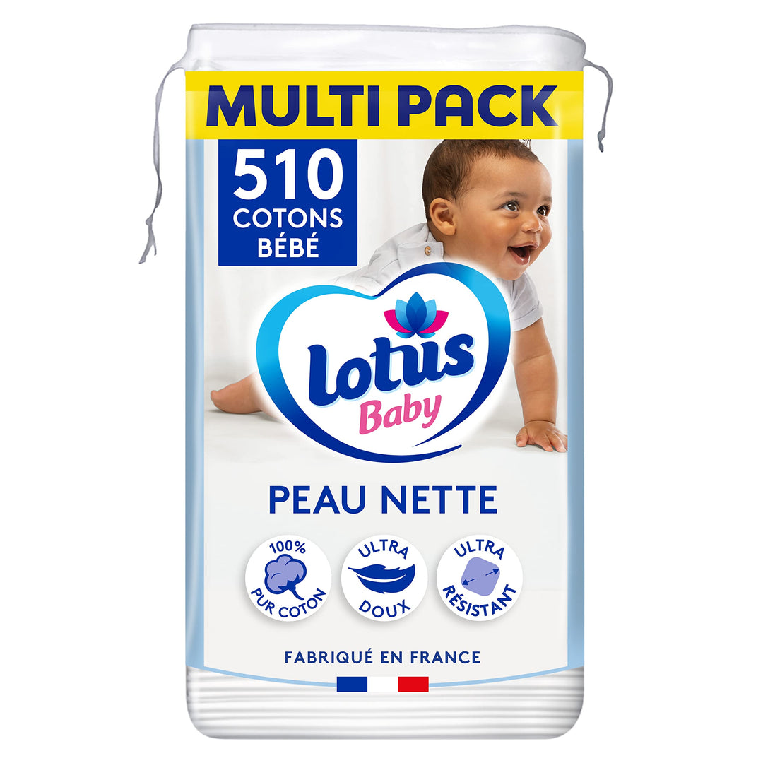 Lotus Baby Saubere Haut – Baby-Pads – 510 Wattepads 510 unités (Lot de 1), 510 unit&amp;