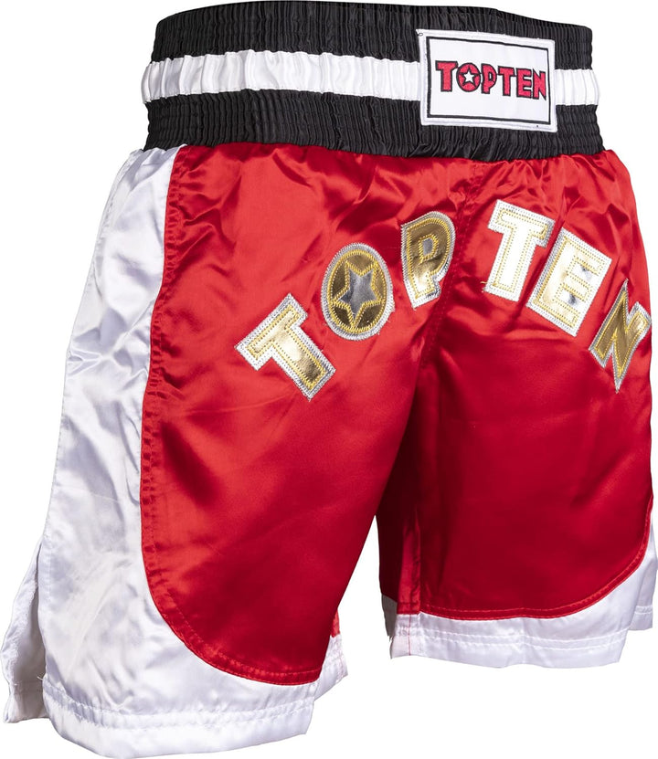 TOP TEN Kickbox-Shorts „Kick Light“ S Rot - Weiss, S Rot - Weiss