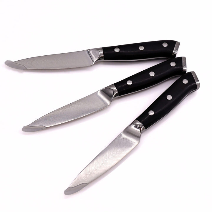 Lacers PurpleLine 3er Set Schälmesser 3.5 Zoll – Profi Küchenmesser mit scharfer 7Cr17 Edelstahl Kli