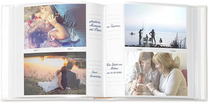 Maverton Einsteckalbum + mit Aufdruck - für 200 Fotos 10x15-100 weisse Seiten - Weihnachtsgeschenke