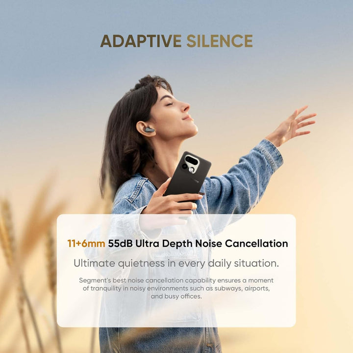 realme Buds Air8 In Ear kopfhörer Bluetooth mit 55dB ANC, 6-Mikrofon, AI-Übersetzer, Hi-Res, LHDC 5.