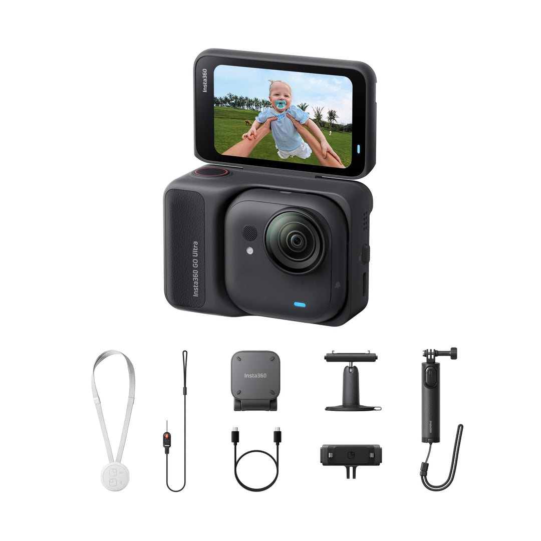 Insta360 GO Ultra Creator-Bundle Nachtschwarz - freihändige 4K Mini-Cam, leicht & mobil, top bei wen