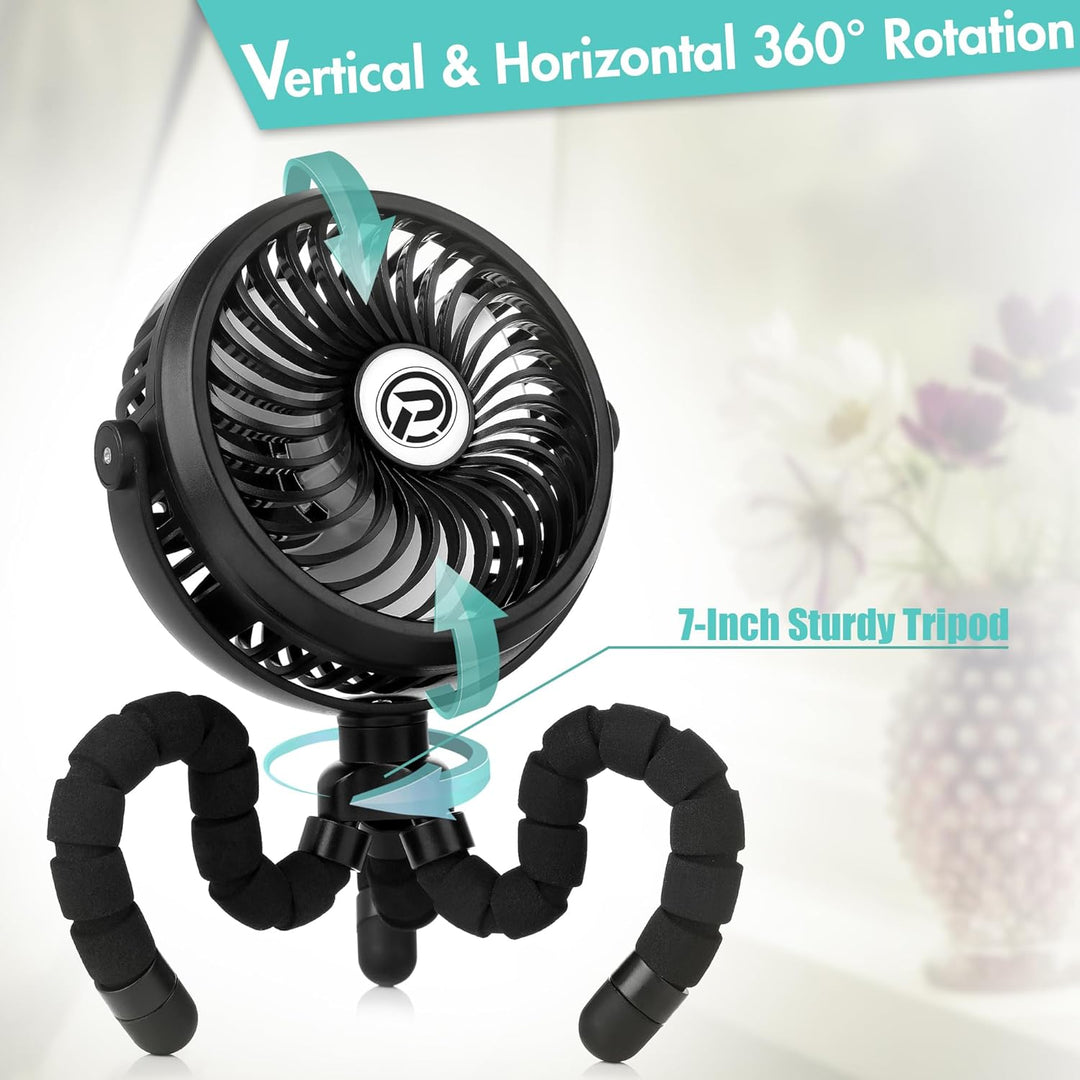 Winique USB Ventilator Leise Handventilator Mini Fan Mit 3 Geschwindigkeiten/ 360°Verstellbar/ LED-L
