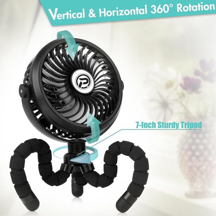 Winique USB Ventilator Leise Handventilator Mini Fan Mit 3 Geschwindigkeiten/ 360°Verstellbar/ LED-L