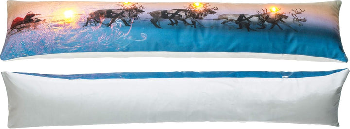 Brandsseller Weihnacht Zugluftstopper LED Beleuchtet Timer Dekokissen Windstopper 90x20 cm (90x20 cm