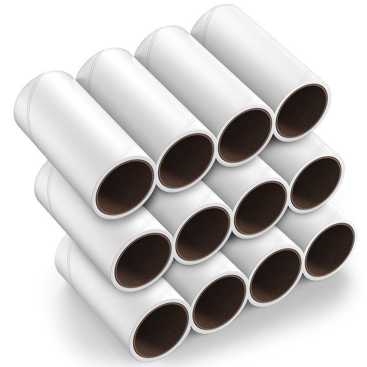 Fusselrolle Ersatzrolle 10cm Universal, 12 Nachfüllwalzen, 720 Stück Lint Roller Refill, zum Entfern
