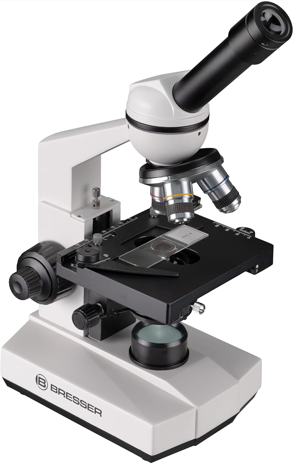 Bresser biologisches Durchlicht-Mikroskop, Erudit Basic Mono 40x-400x, Grob- und Feinfokussierung, s