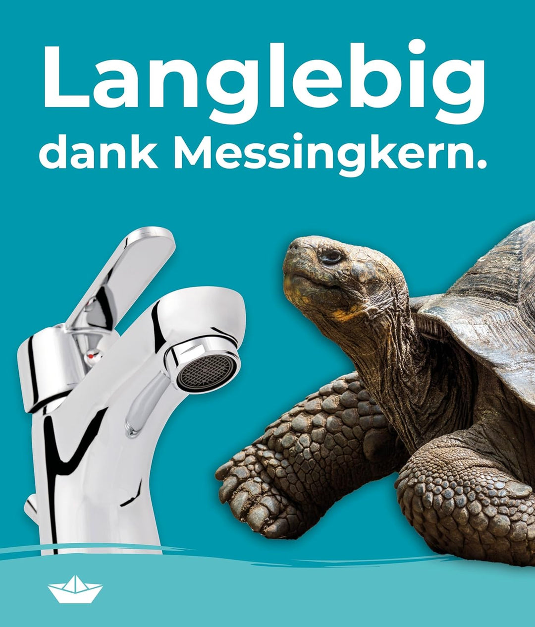 Calmwaters® Wasserhahn Bad - 56 mm Auslaufhöhe - leichte Reinigung - robuster Messingkern - mit Exce