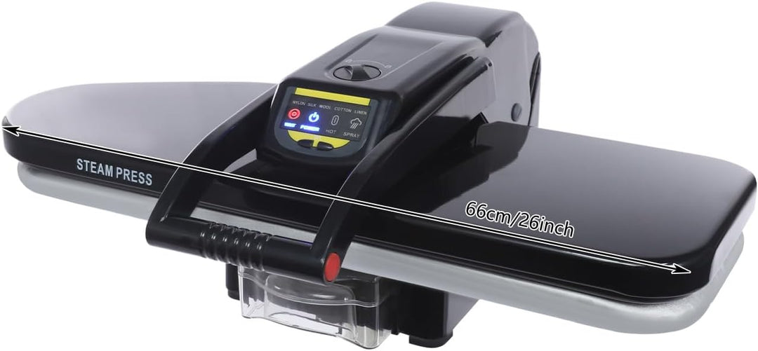 Bügelmaschine 1600W Dampfbügelpresse mit 5 Bügelprogrammen(Nylon, Seide, Wolle, Baumwolle, Leinen),