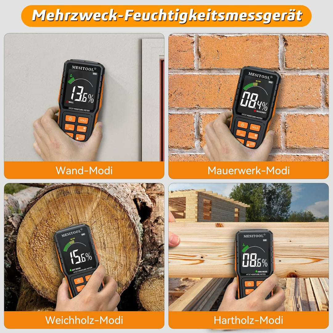 Feuchtigkeitsmessgerät Wand MESITOOL Holz Feuchtigkeitsmesser Nicht-invasive Feuchtigkeitsmessgerät