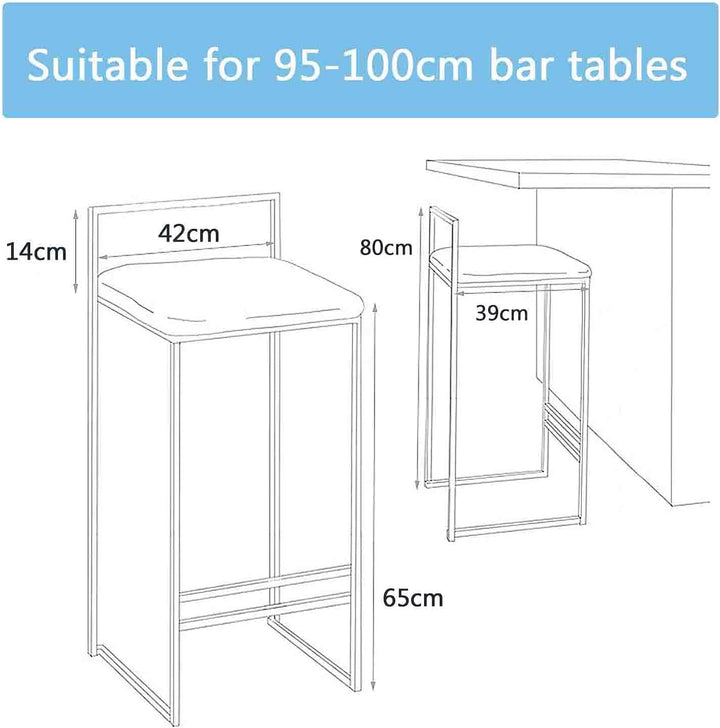 Kücheninsel Counter Barhocker Esszimmerstühle | Hocker Metallbeine und Samtkissen | Barstuhl Sitzhöh