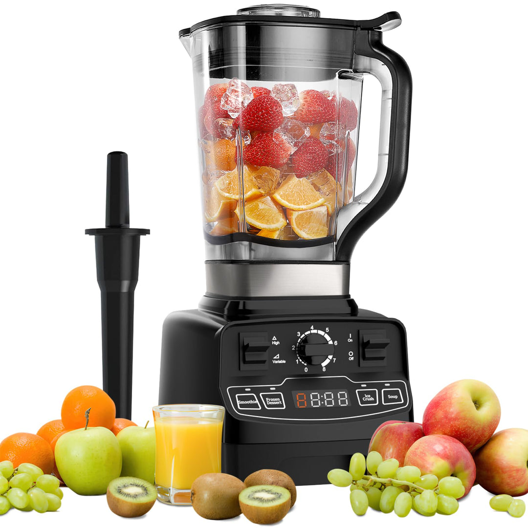 Enfmay Smoothie Maker, 2000W Hochleistungsmixer mit 4 Programmen, 8 Geschwindigkeitssteuerung, LCD Z