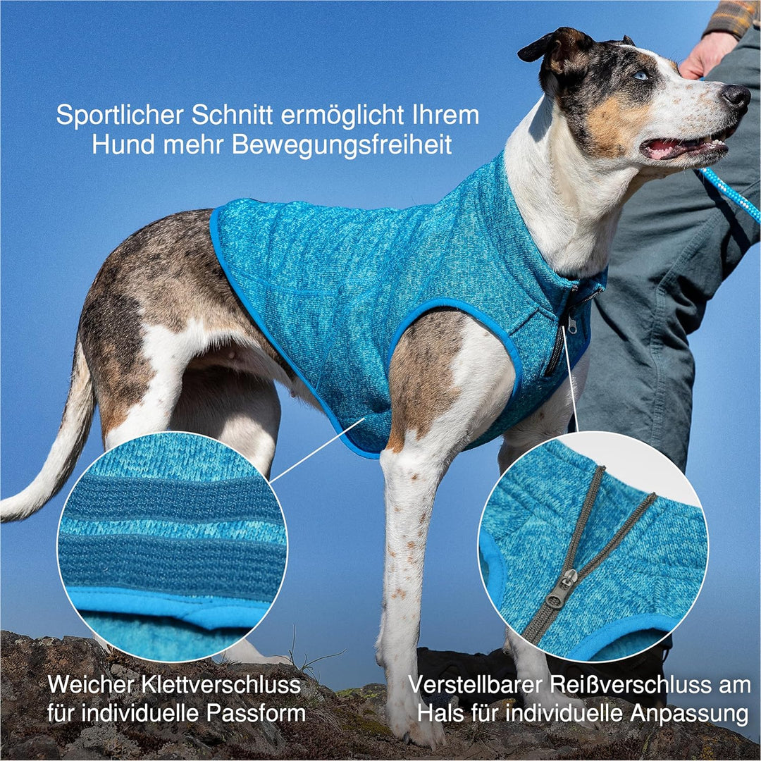 Kurgo Core Hunde-Pullover, Leichtes Fleece, Mit 2-Wege-Reissverschluss, Mit Hundegeschirr kompatibel