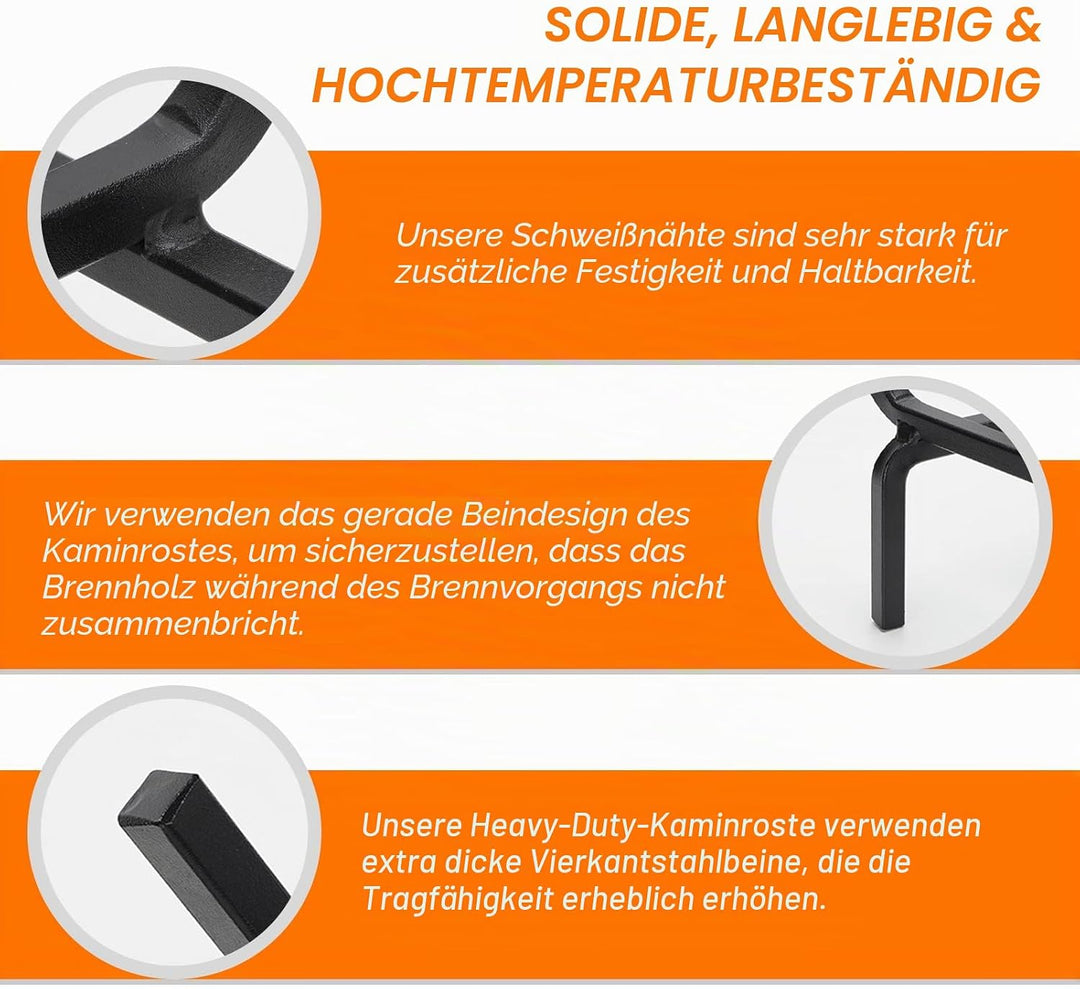 TwentyNext Kaminrost 50,8 cm Heavy Duty Solid Steel Feuerrost Holz Holzregal Ofen Kaminholzhalter fü